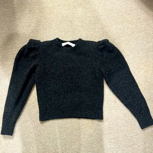 IRO OMAHYA STRUCTURED SHOULDER SWEATER - DARK GREY. Size XS